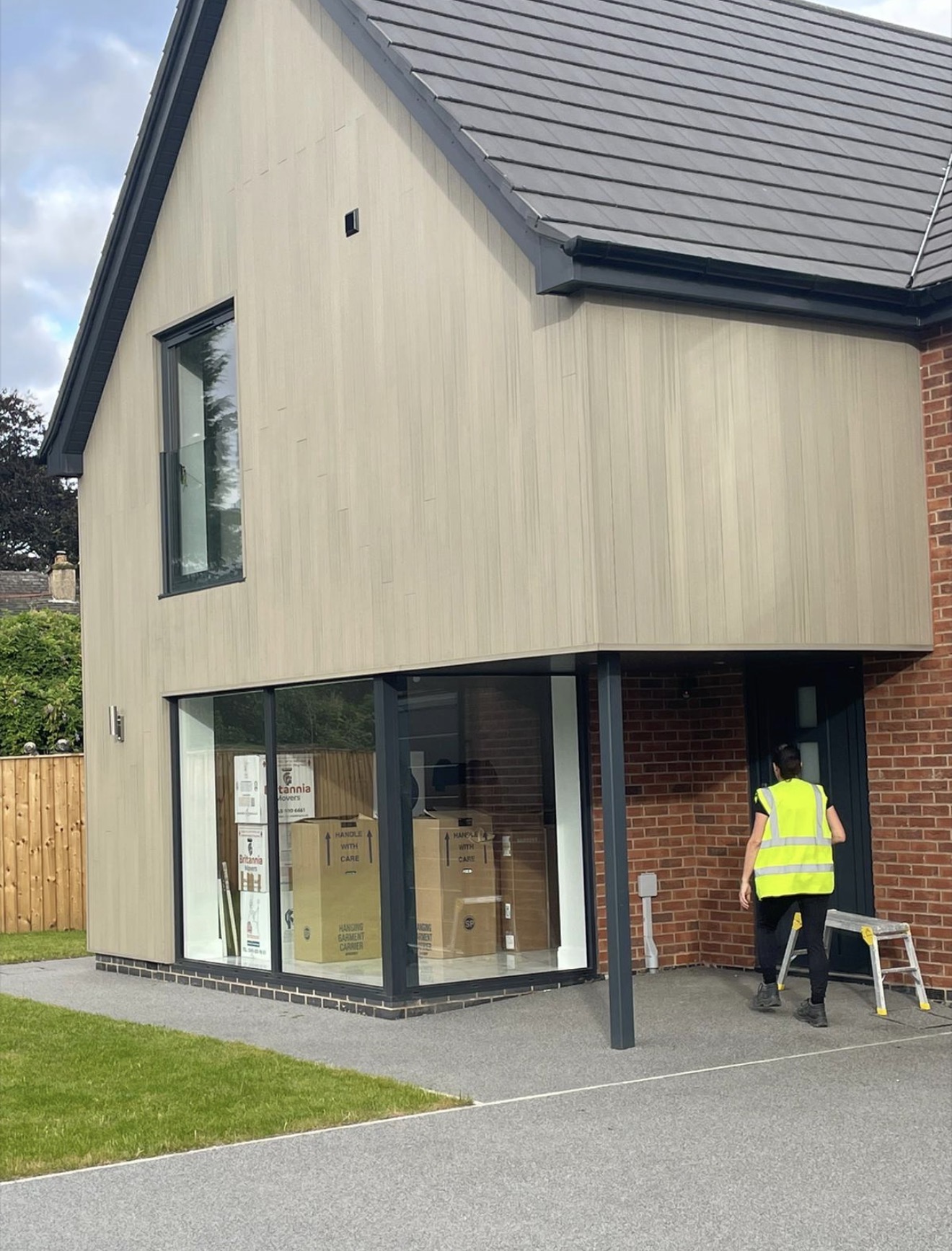 Operative at a completed new-build development during final works